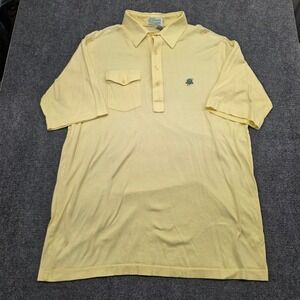 The Greenbrier Mens XL Yellow Lisle Cotton Polo Shirt Short Sleeve Pocket Logo